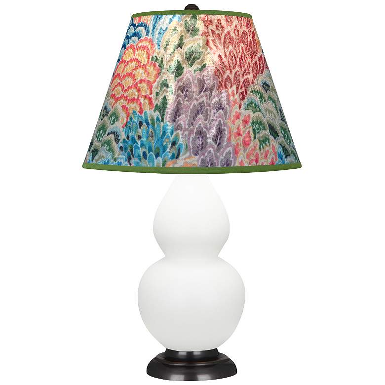 Image 1 Double Gourd 22.75"H Matte Daisy And Bronze Lamp w/ Spring Shade