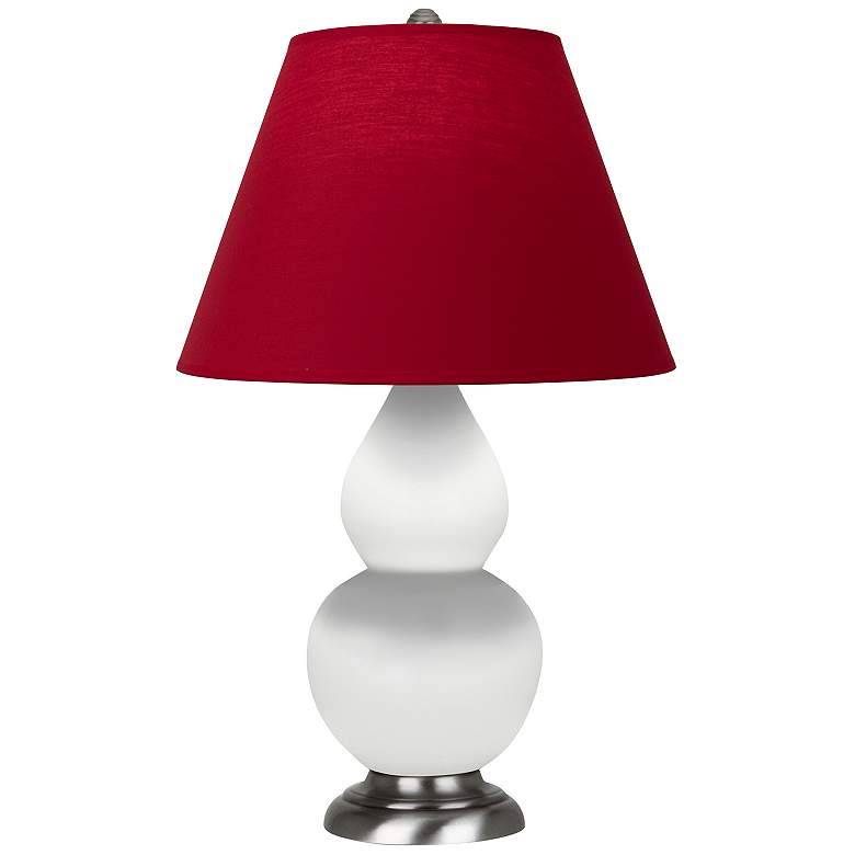 Image 1 Double Gourd 22.75"H Matte Daisy And Silver Lamp w/ Rose And Ink Shade