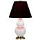 Double Gourd 22.75"H Matte Lily And Brass Lamp w/ Ink And Rose Shade