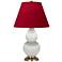 Double Gourd 22.75"H Matte Lily And Brass Lamp w/ Rose And Ink Shade