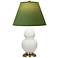 Double Gourd 22.75"H Matte Lily And Brass Lamp w/ Tea And Taupe Shade