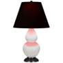 Double Gourd 22.75"H Matte Lily And Bronze Lamp w/ Ink And Rose Shade