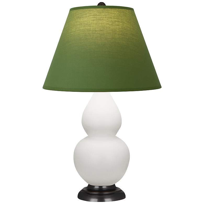 Image 1 Double Gourd 22.75"H Matte Lily And Bronze Lamp w/ Tea And Taupe Shade