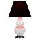 Double Gourd 22.75"H Matte Lily And Silver Lamp w/ Ink And Rose Shade
