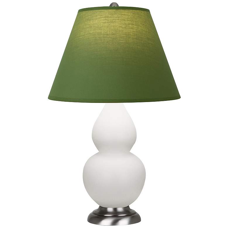 Image 1 Double Gourd 22.75"H Matte Lily And Silver Lamp w/ Tea And Taupe Shade