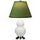 Double Gourd 22.75"H Matte Lily And Silver Lamp w/ Tea And Taupe Shade