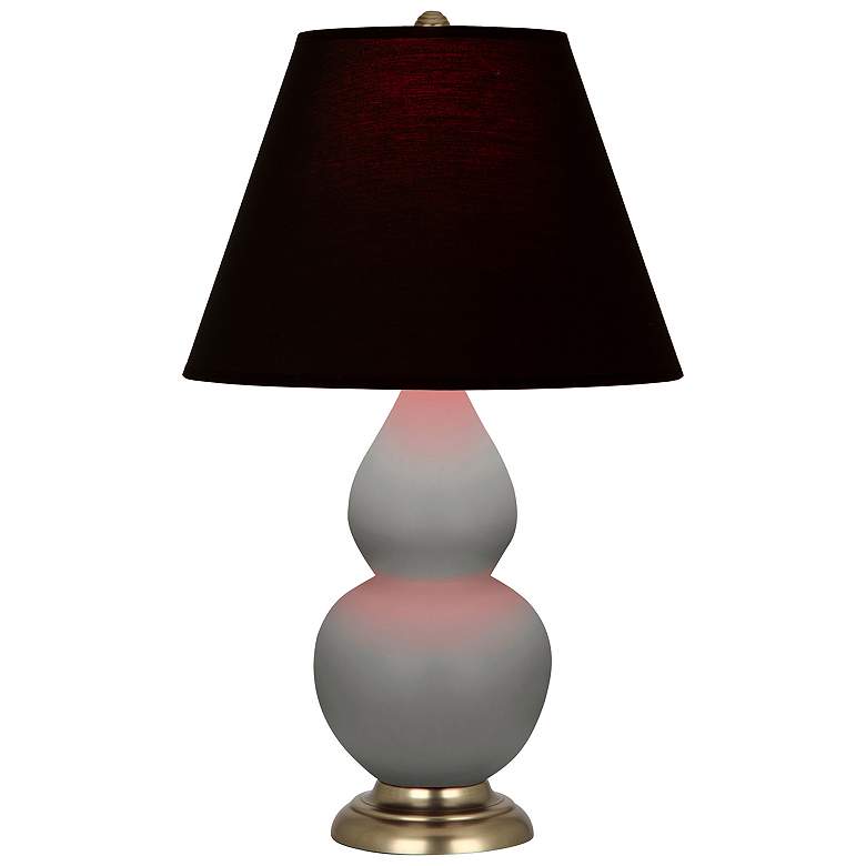 Image 1 Double Gourd 22.75"H Matte Taupe Accent Lamp w/ Ink And Rose Shade