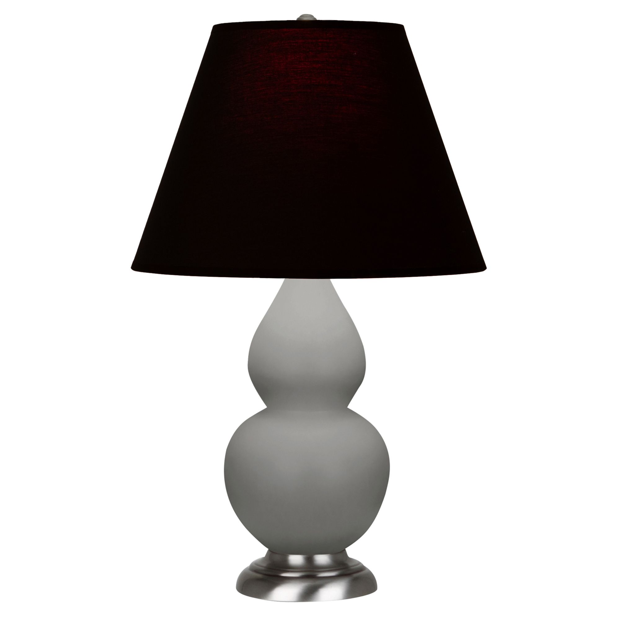 Image 2 Double Gourd 22.75"H Matte Taupe And Silver Lamp w/ Ink And Rose Shade more views