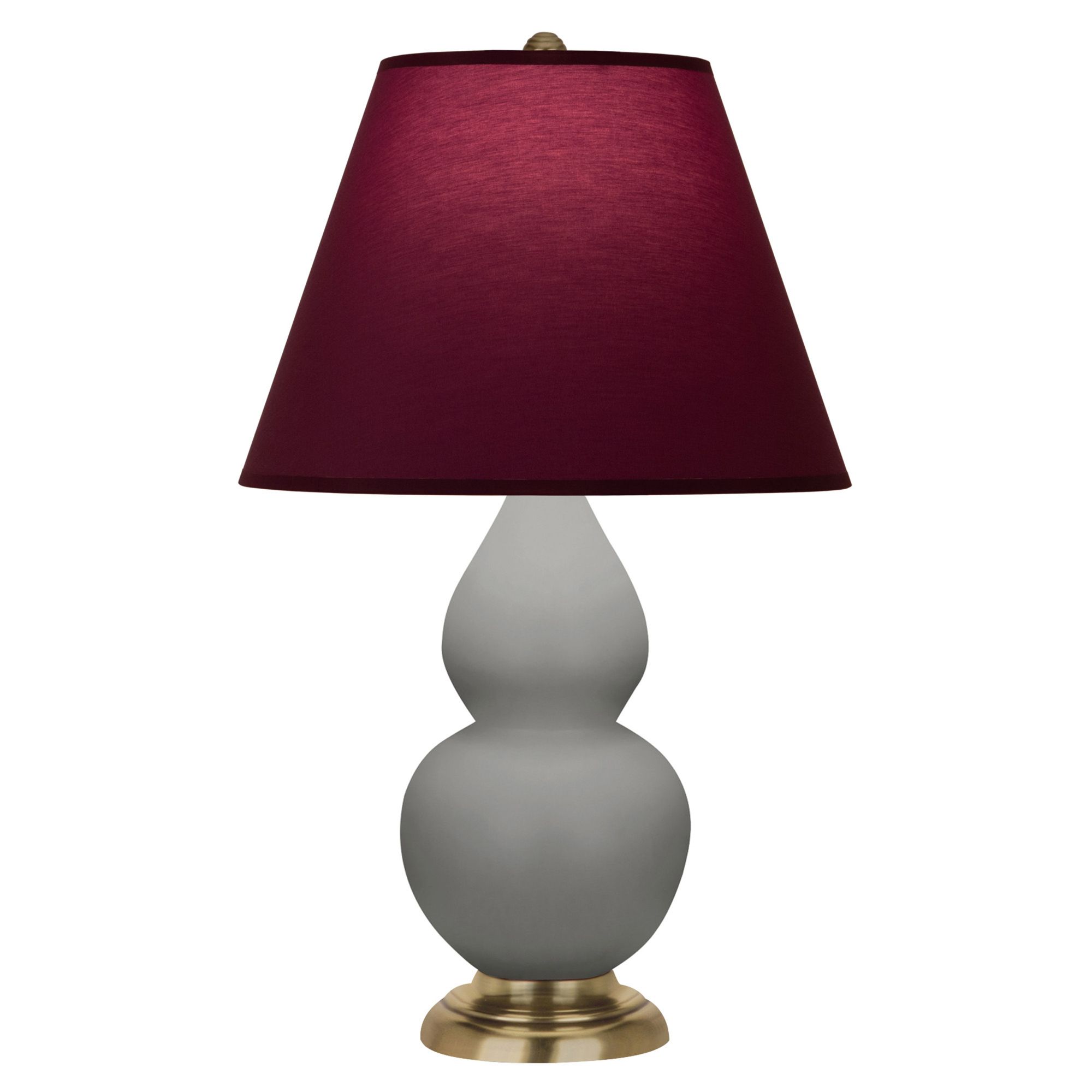 Image 2 Double Gourd 22.75"H Matte Taupe Lamp w/ Plum And Lavender Shade more views