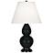 Double Gourd 22.75"H Obsidian And Bronze Accent Lamp w/ Pearl Shade