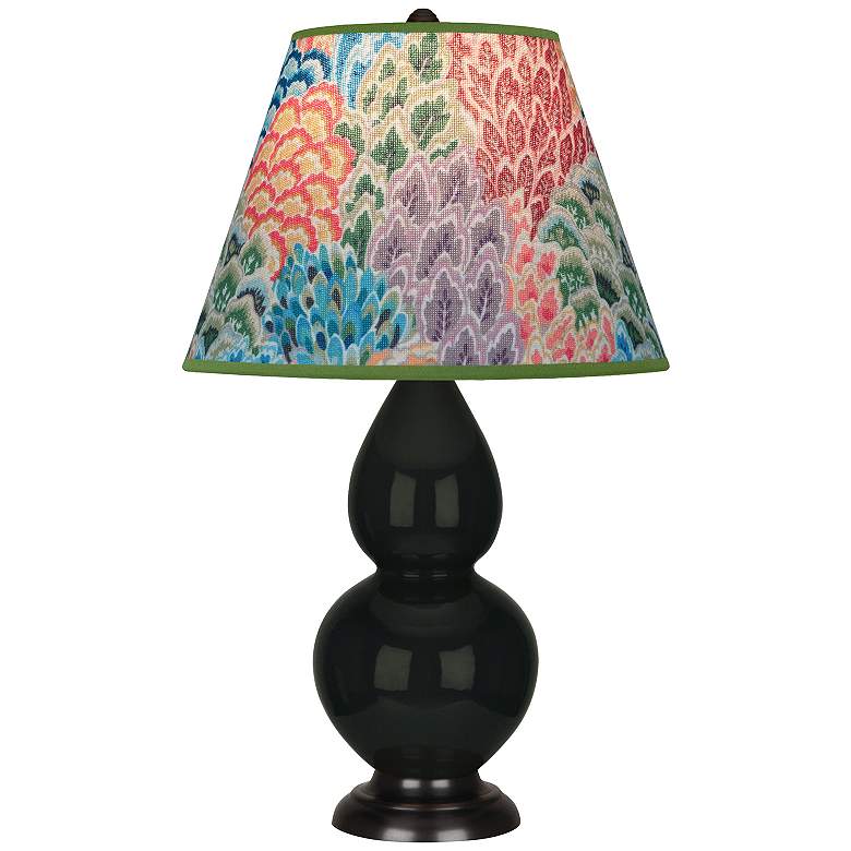 Image 1 Double Gourd 22.75"H Obsidian And Bronze Accent Lamp w/ Spring Shade