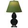 Double Gourd 22.75"H Obsidian And Silver Lamp w/ Tea And Taupe Shade