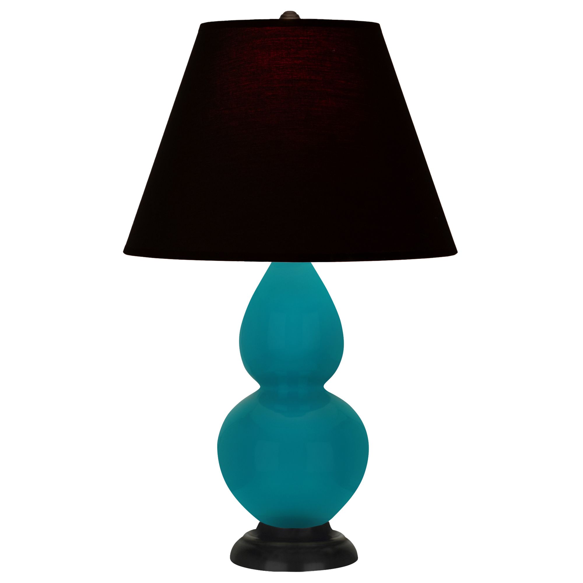 Image 2 Double Gourd 22.75"H Peacock And Bronze Lamp w/ Ink And Rose Shade more views