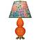 Double Gourd 22.75"H Pumpkin And Brass Accent Lamp w/ Spring Shade
