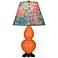 Double Gourd 22.75"H Pumpkin And Bronze Accent Lamp w/ Spring Shade