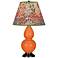 Double Gourd 22.75"H Pumpkin And Bronze Lamp w/ Fall Floral Shade