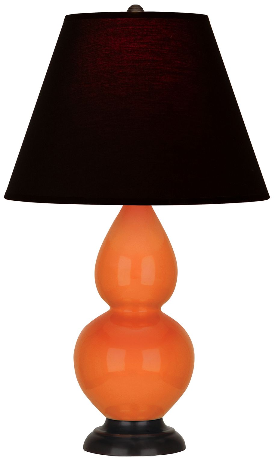 Double Gourd 22.75"H Pumpkin And Bronze Lamp w/ Ink And Rose Made to Order