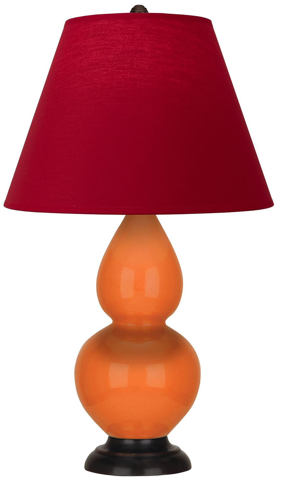 Double Gourd 22.75"H Pumpkin And Bronze Lamp w/ Rose And Ink Made to Order