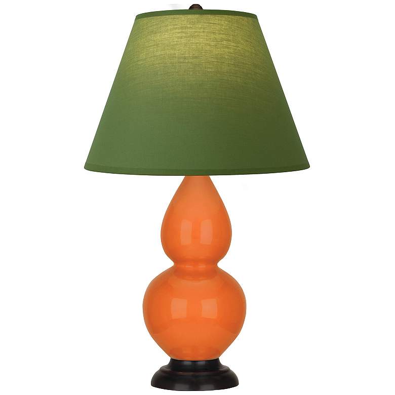 Image 1 Double Gourd 22.75"H Pumpkin And Bronze Lamp w/ Tea And Taupe Shade