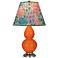 Double Gourd 22.75"H Pumpkin And Silver Accent Lamp w/ Spring Shade