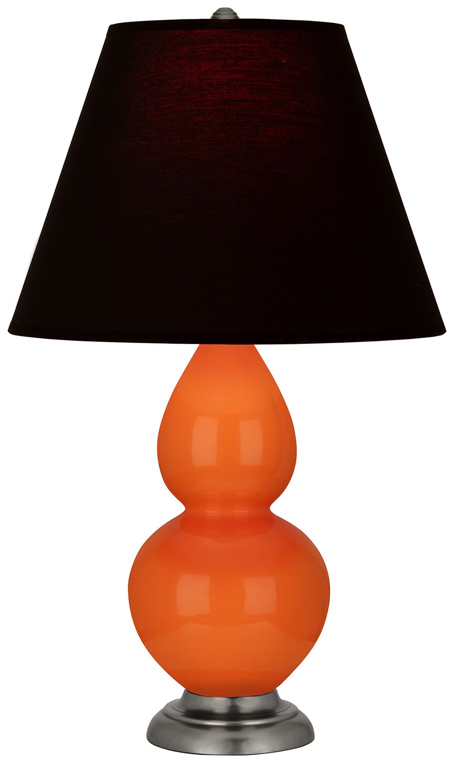 Double Gourd 22.75"H Pumpkin And Silver Lamp w/ Ink And Rose Made to Order