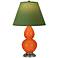 Double Gourd 22.75"H Pumpkin And Silver Lamp w/ Tea And Taupe Shade
