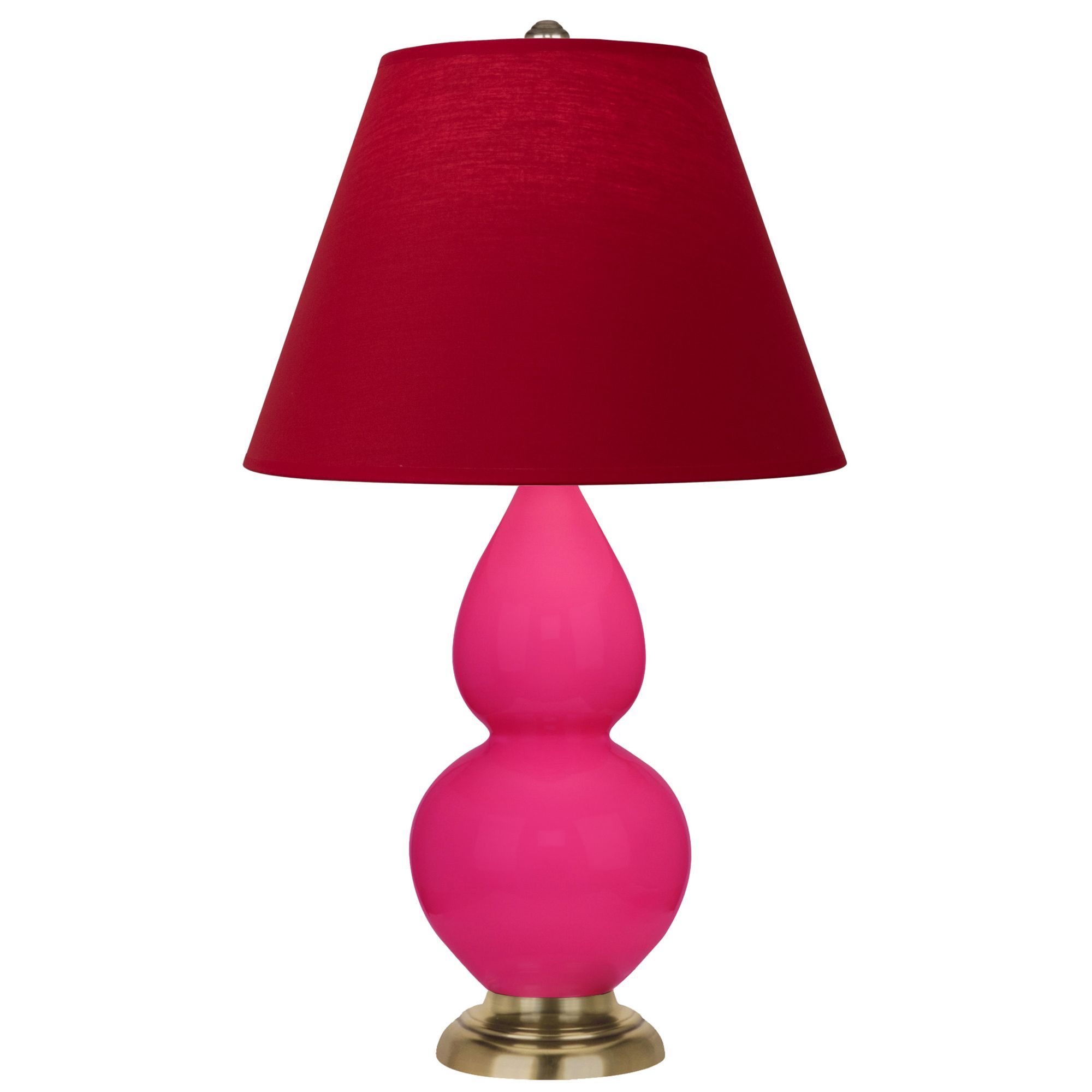 Image 2 Double Gourd 22.75"H Razzle Rose And Brass Lamp w/ Rose And Ink Shade more views