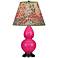 Double Gourd 22.75"H Razzle Rose And Bronze Lamp w/ Fall Floral Shade