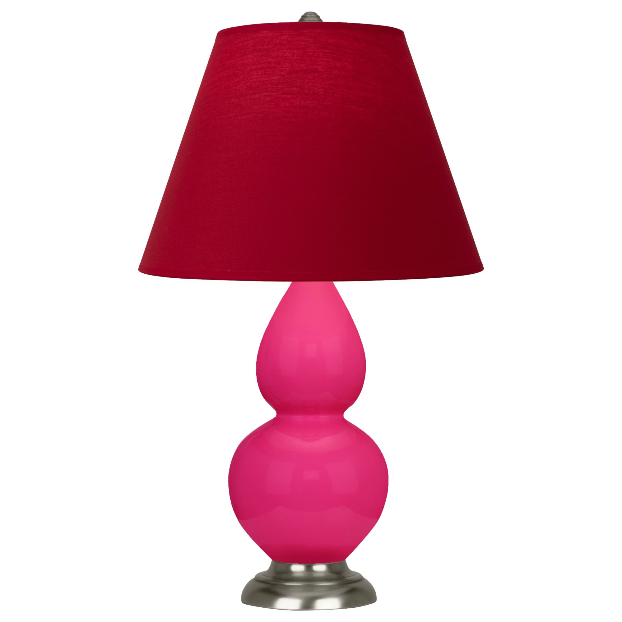 Image 2 Double Gourd 22.75"H Razzle Rose And Silver Lamp w/ Rose And Ink Shade more views