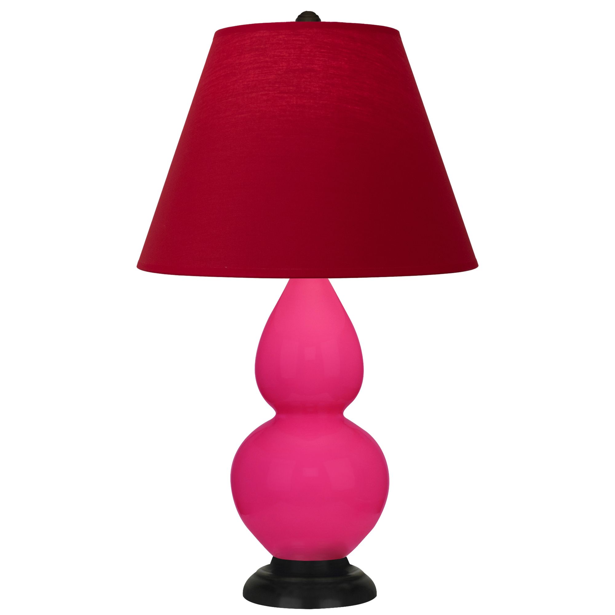 Image 2 Double Gourd 22.75"H Razzle Rose & Bronze Lamp w/ Rose & Ink Made to Order more views