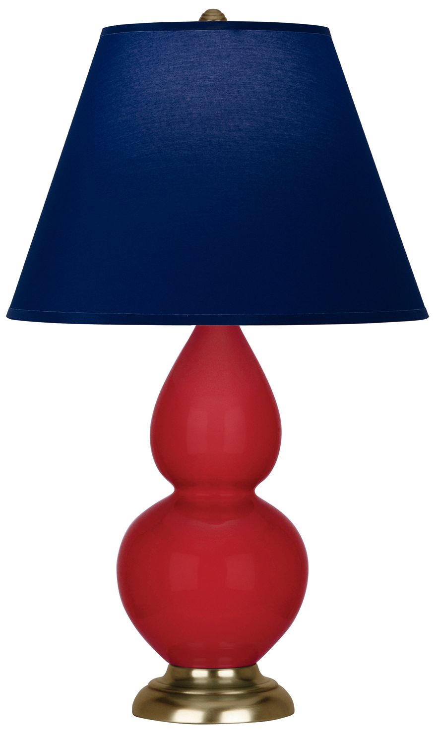 Ruby Red Double Gourd Ceramic Table Lamp Navy Shade - #6240P | Lamps Plus