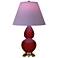 Double Gourd 22.75"H Sangria And Brass Lamp w/ Lavender And Plum Shade