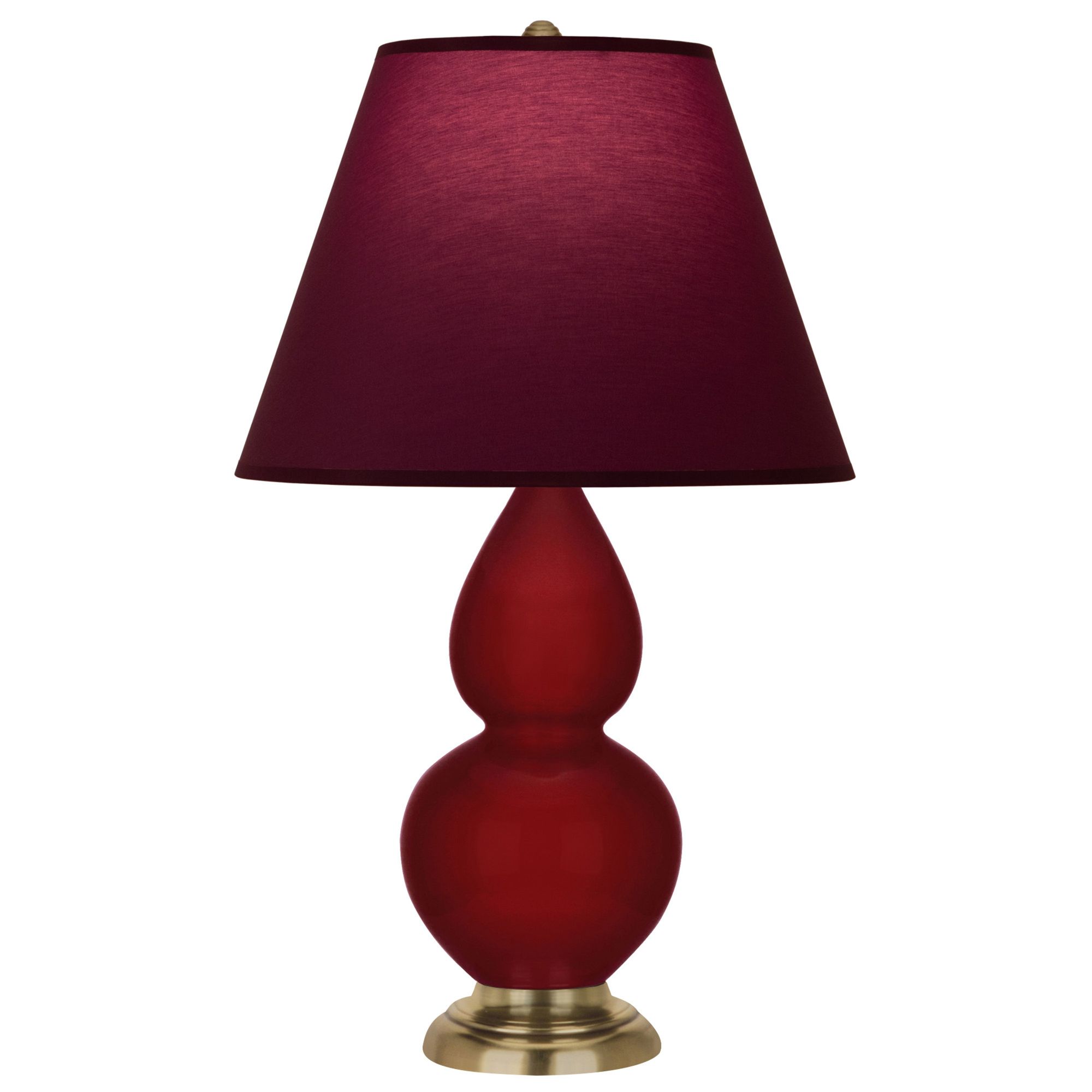 Image 2 Double Gourd 22.75"H Sangria And Brass Lamp w/ Plum And Lavender Shade more views