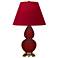 Double Gourd 22.75"H Sangria And Brass Lamp w/ Rose And Ink Shade