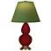 Double Gourd 22.75"H Sangria And Brass Lamp w/ Tea And Taupe Shade