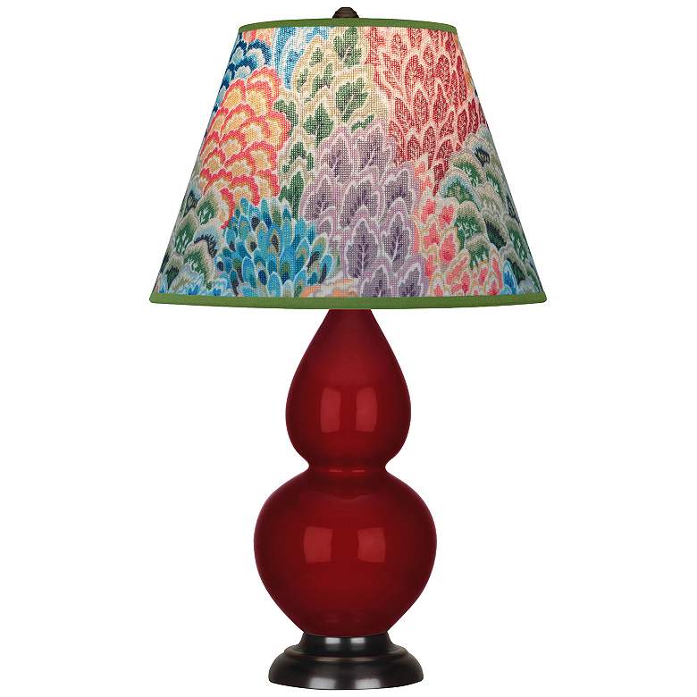 Image 1 Double Gourd 22.75"H Sangria And Bronze Accent Lamp w/ Spring Shade