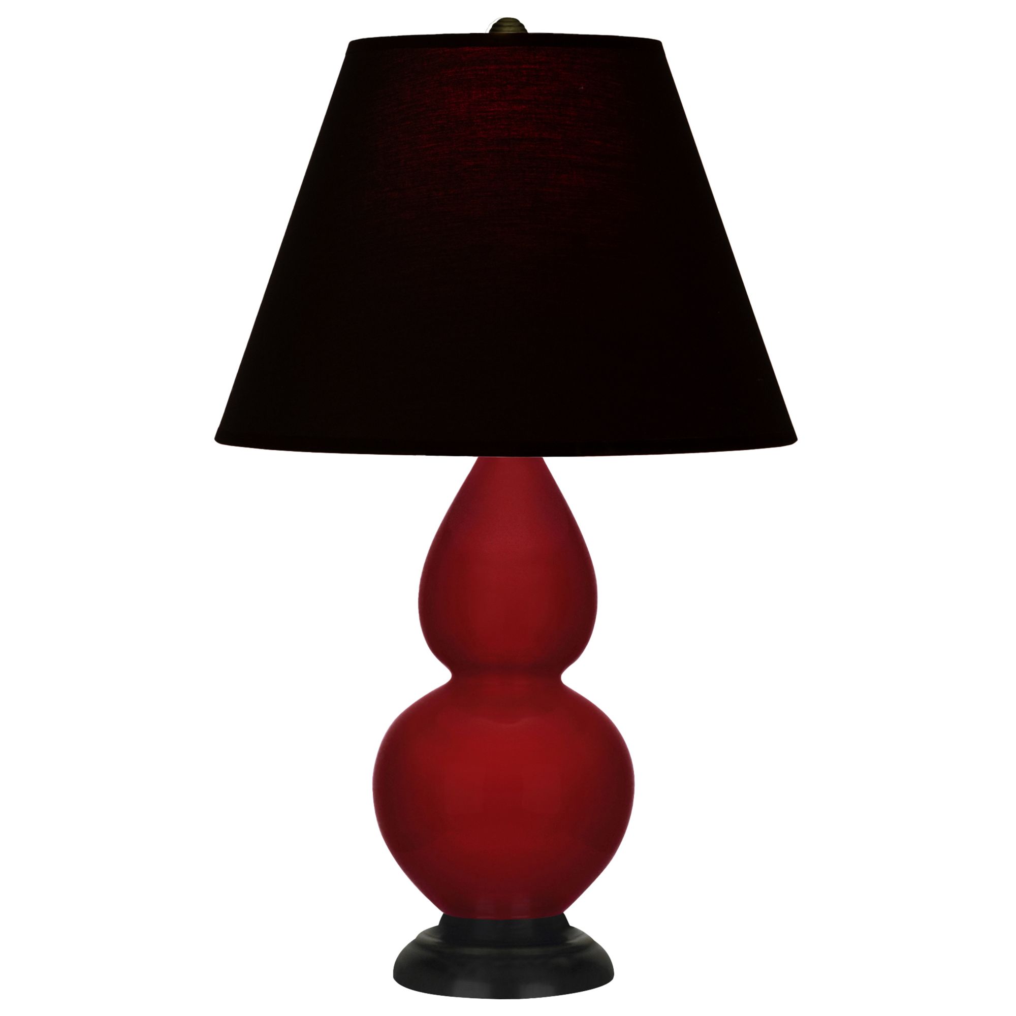 Image 2 Double Gourd 22.75"H Sangria And Bronze Lamp w/ Ink And Rose Made to Order more views