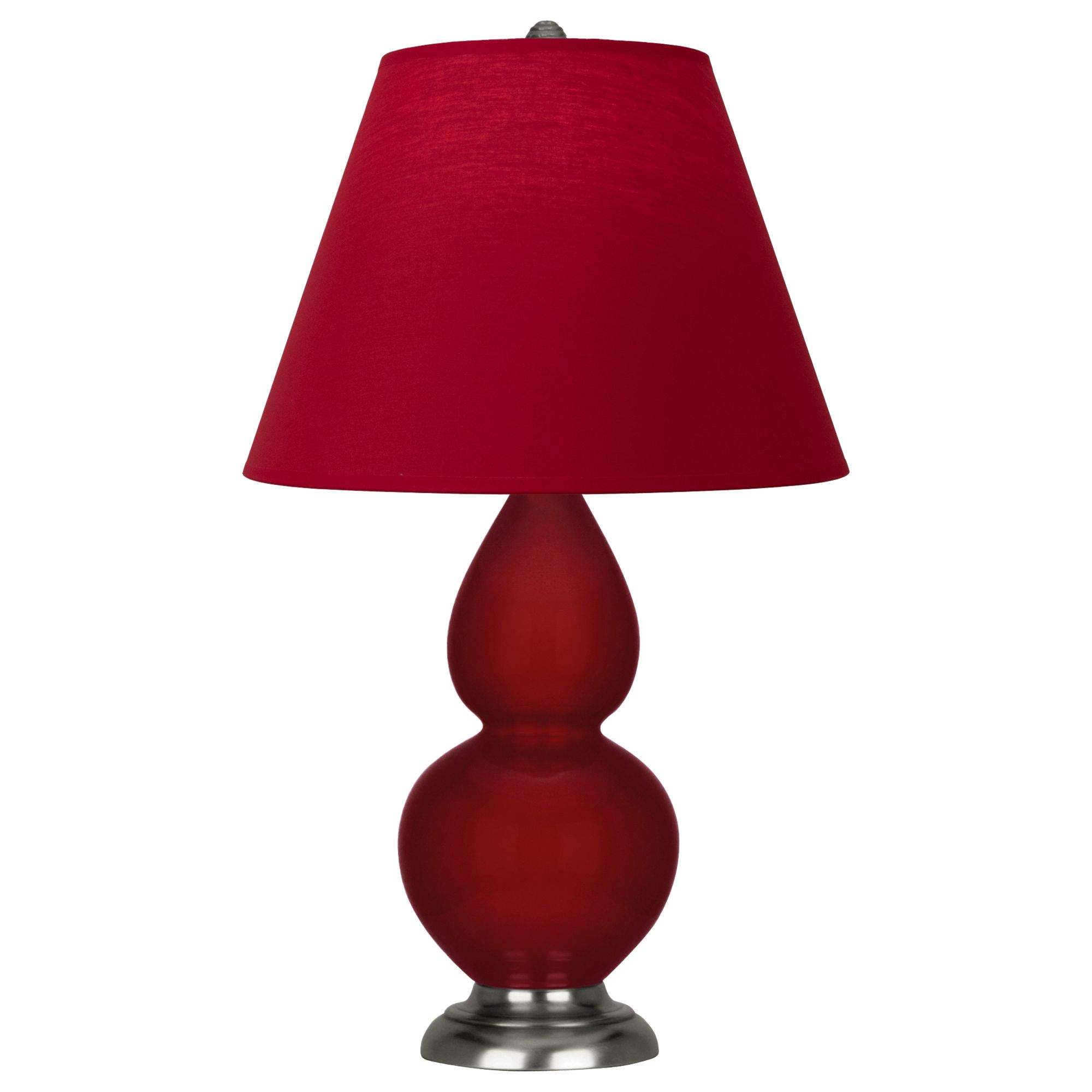 Image 2 Double Gourd 22.75"H Sangria And Silver Lamp w/ Rose And Ink Shade more views