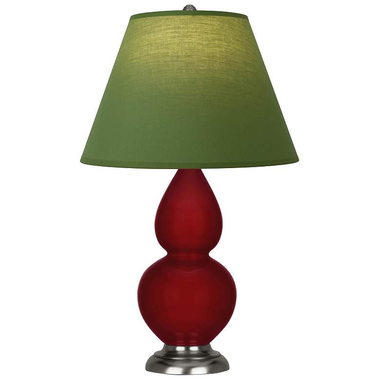 Image 1 Double Gourd 22.75"H Sangria And Silver Lamp w/ Tea And Taupe Shade