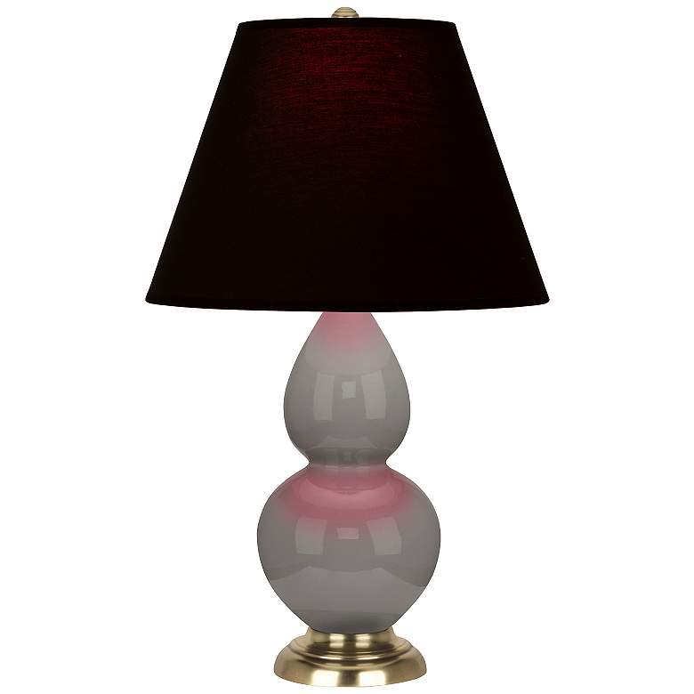 Image 1 Double Gourd 22.75"H Small Smokey Taupe And Antique Brass Accent Lamp