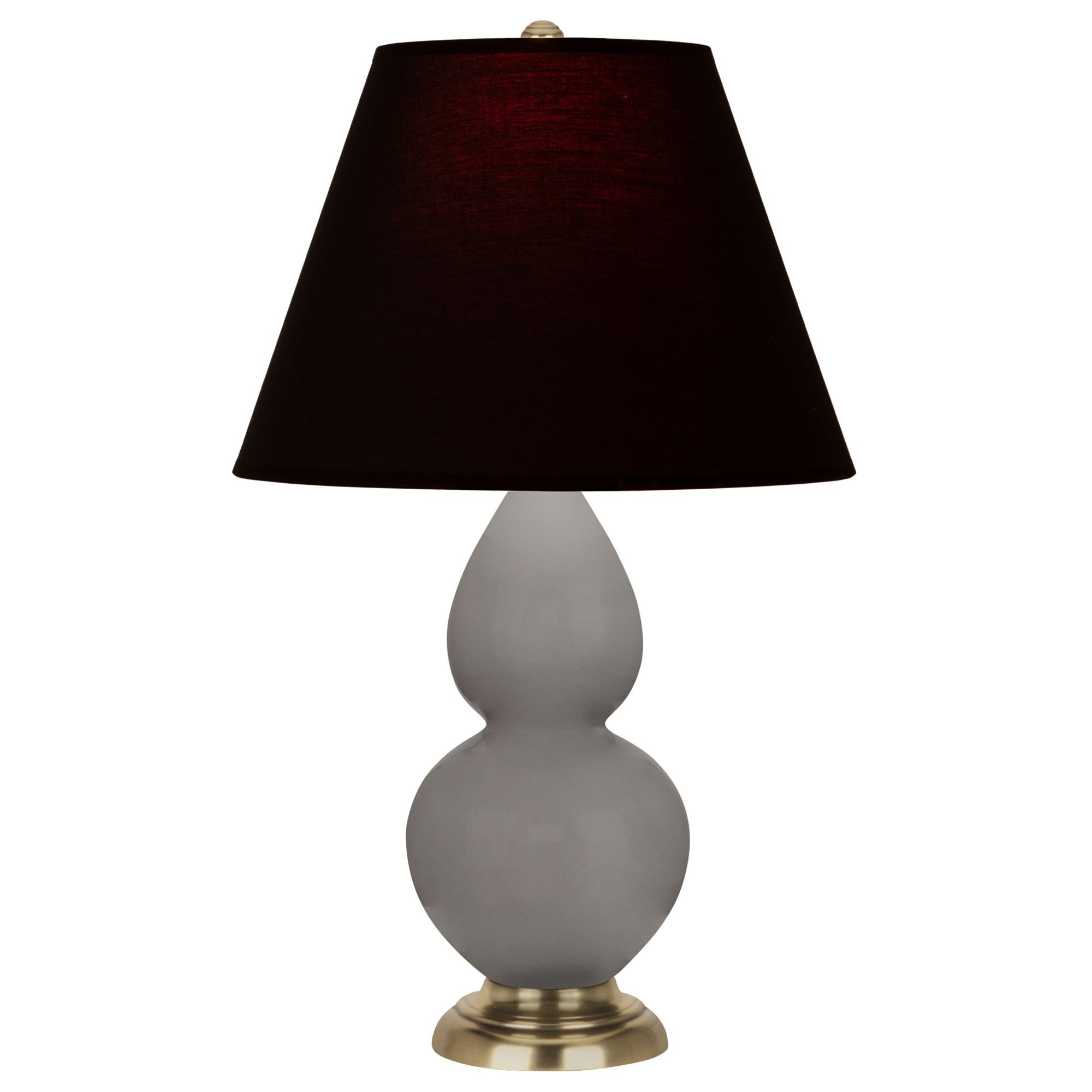 Image 2 Double Gourd 22.75"H Small Smokey Taupe And Antique Brass Accent Lamp more views