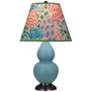 Double Gourd 22.75"H Steel Blue And Bronze Accent Lamp w/ Spring Shade