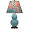 Double Gourd 22.75"H Steel Blue And Bronze Accent Lamp w/ Spring Shade