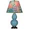 Double Gourd 22.75"H Steel Blue And Bronze Accent Lamp w/ Spring Shade