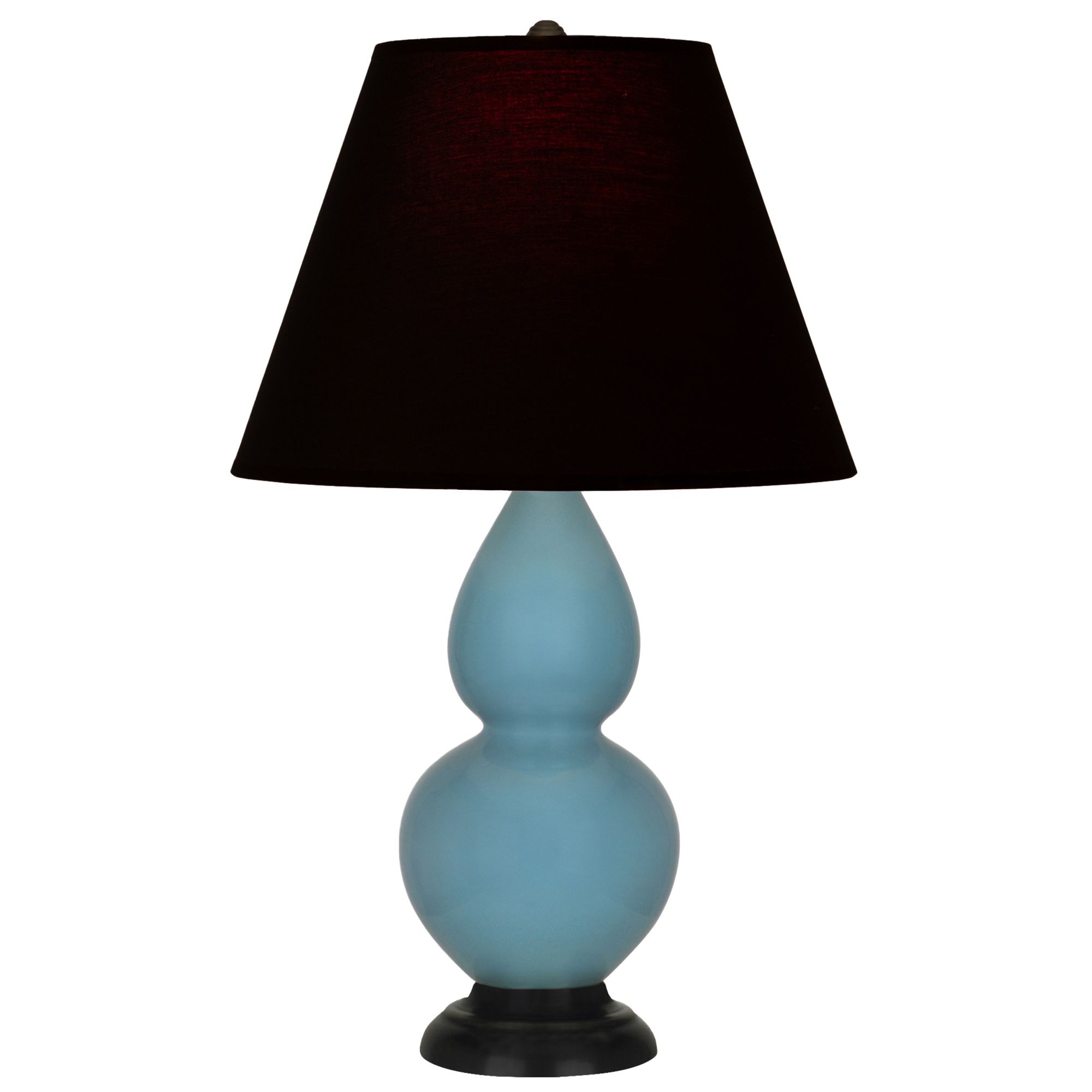 Image 2 Double Gourd 22.75"H Steel Blue And Bronze Lamp w/ Ink And Rose Shade more views