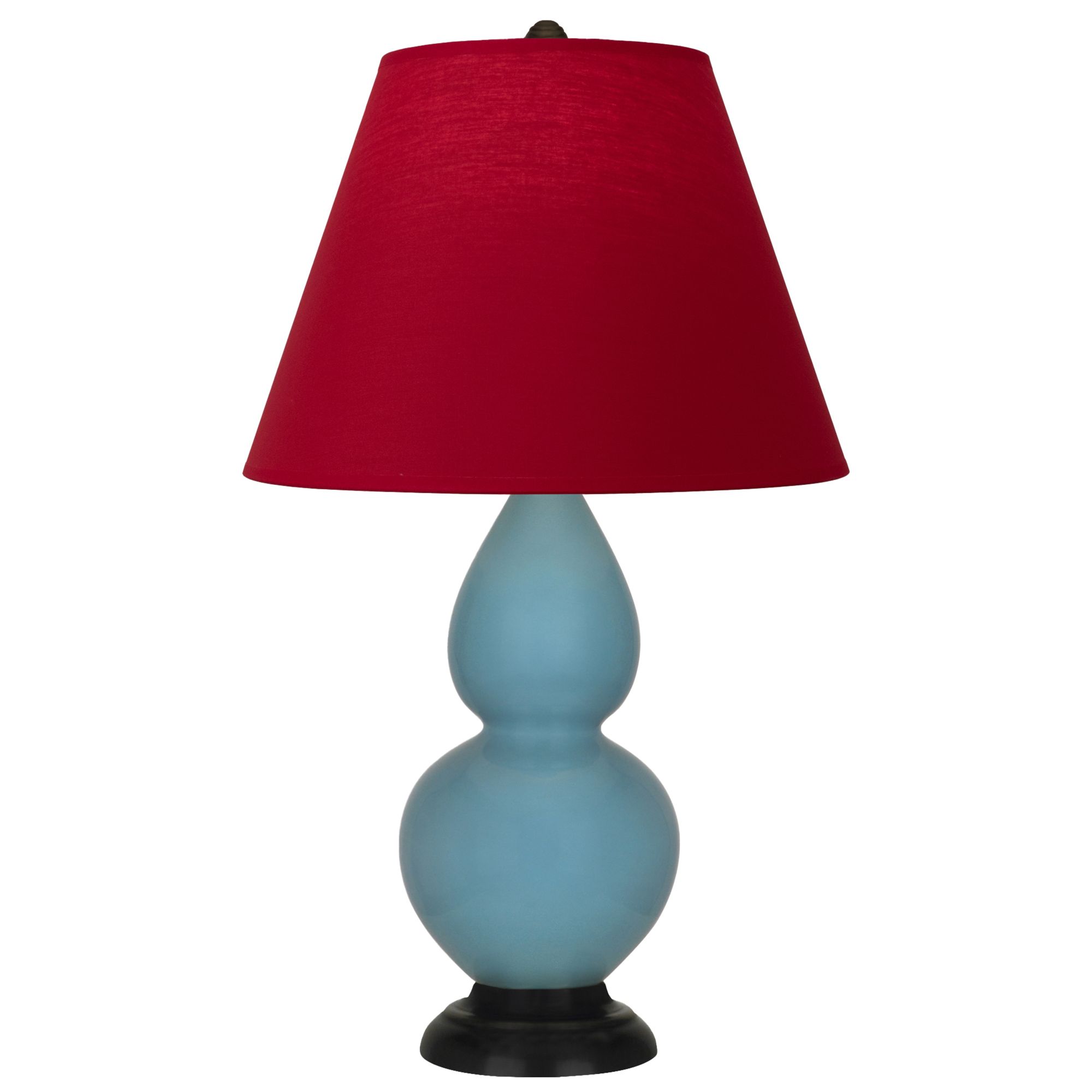 Image 2 Double Gourd 22.75"H Steel Blue And Bronze Lamp w/ Rose And Ink Shade more views