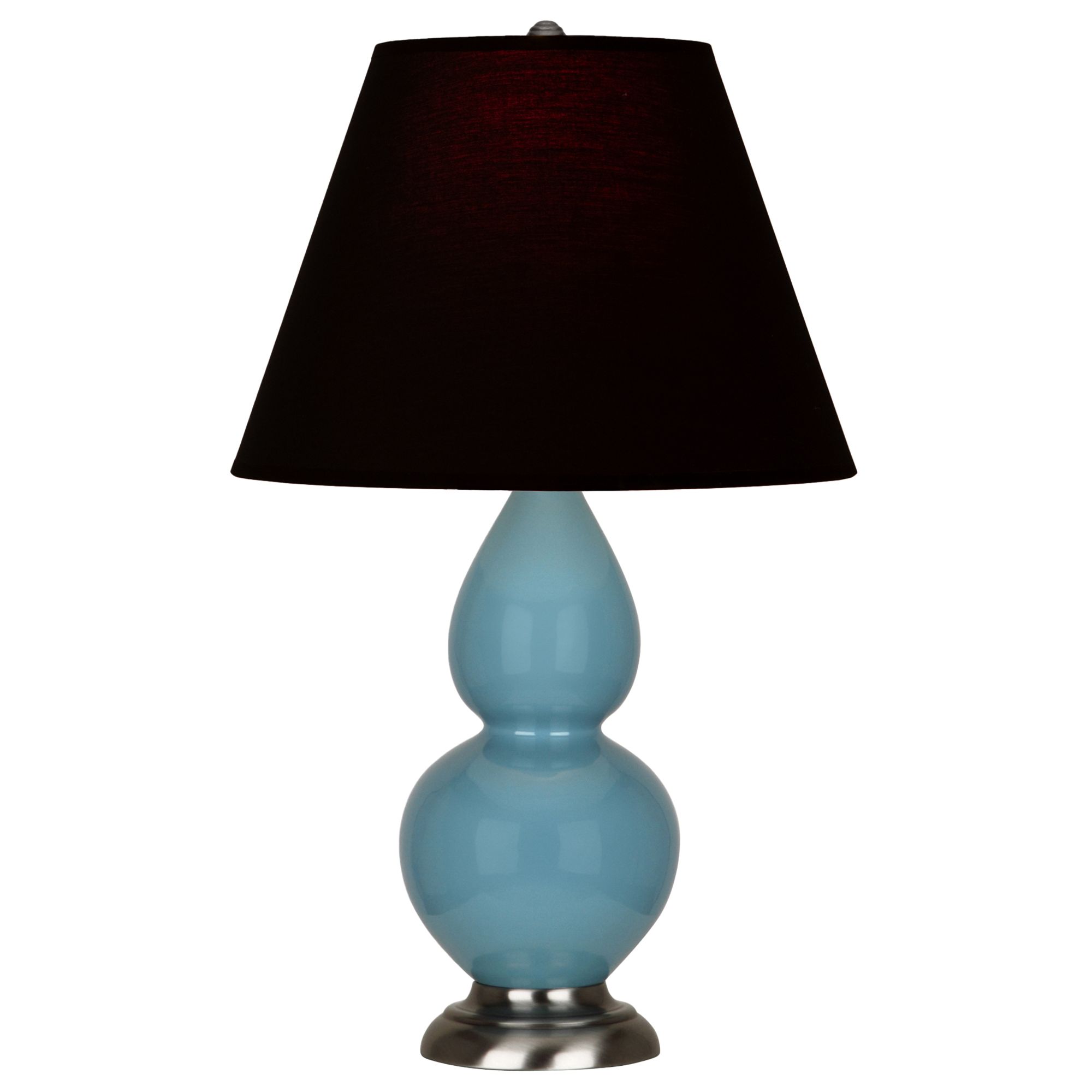 Image 2 Double Gourd 22.75"H Steel Blue And Silver Lamp w/ Ink And Rose Shade more views