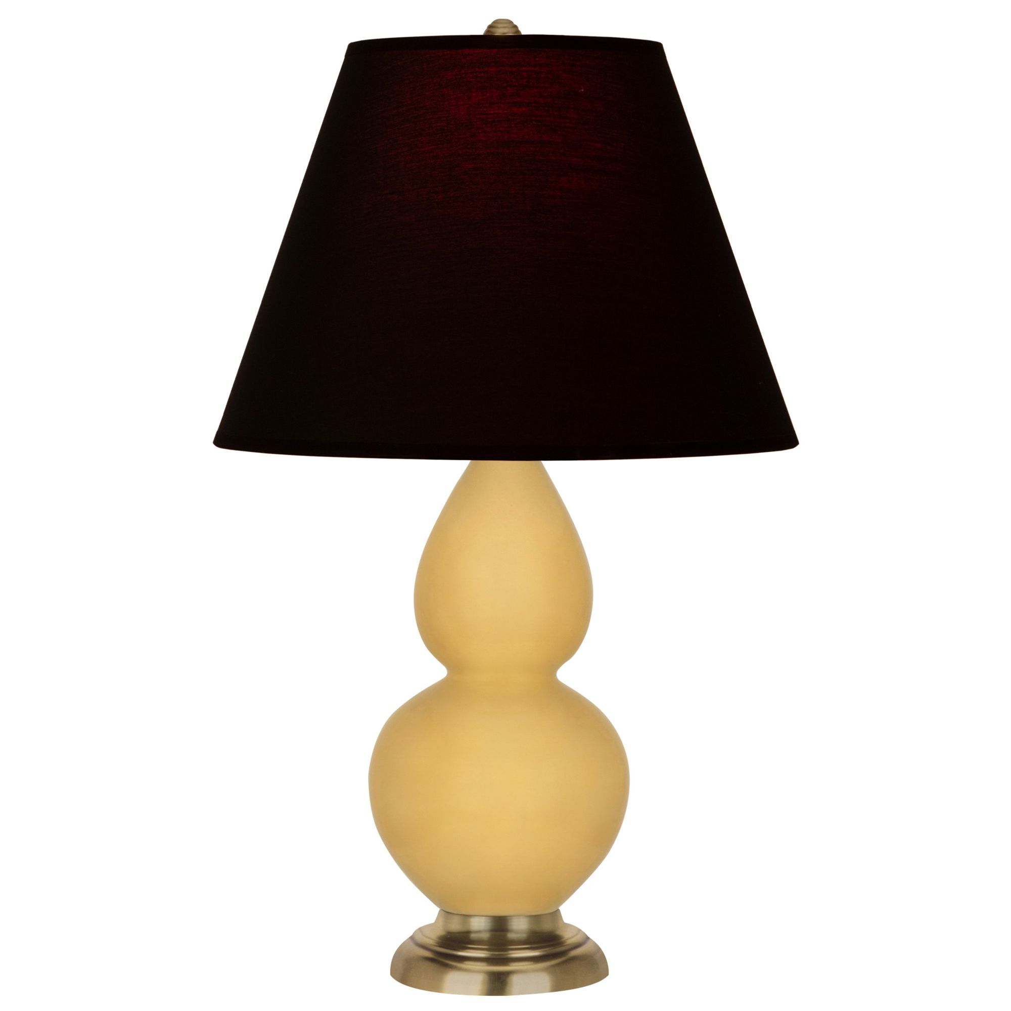 Image 2 Double Gourd 22.75"H Sunset And Brass Lamp w/ Ink And Rose Shade more views