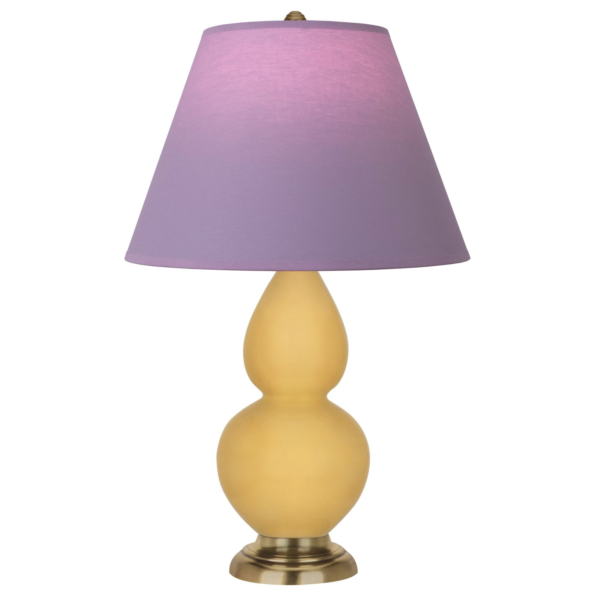 Image 2 Double Gourd 22.75"H Sunset And Brass Lamp w/ Lavender And Plum Shade more views