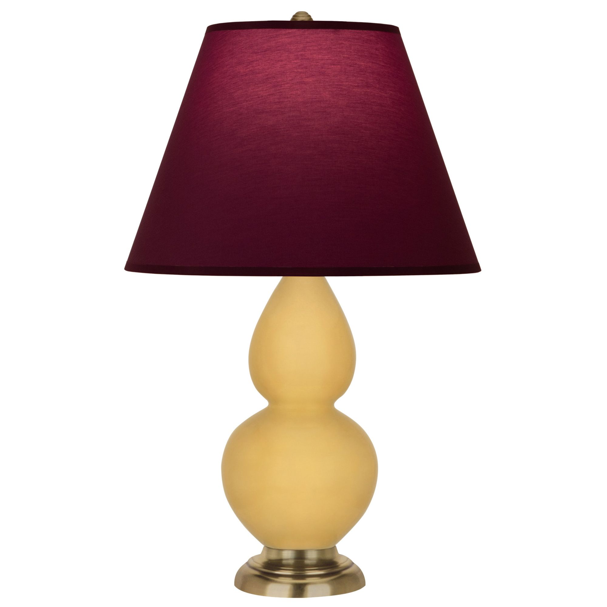 Image 2 Double Gourd 22.75"H Sunset And Brass Lamp w/ Plum And Lavender Shade more views